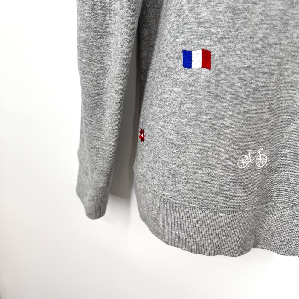 Talbots Sz XS Soft Inner Fleece French France Europe Sweatshirt Blouse Top - Picture 5 of 7